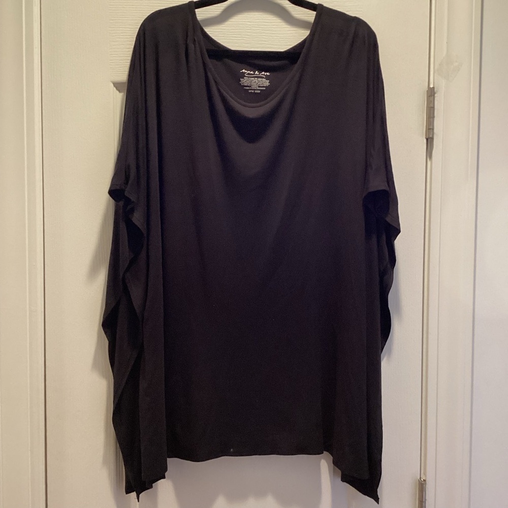 Elegant Black Shawl Top